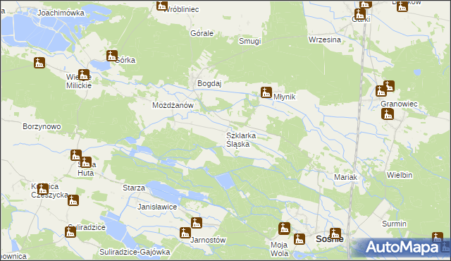 mapa Szklarka Śląska, Szklarka Śląska na mapie Targeo