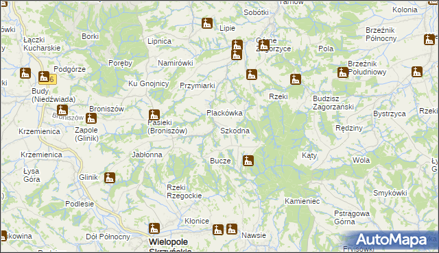 mapa Szkodna, Szkodna na mapie Targeo