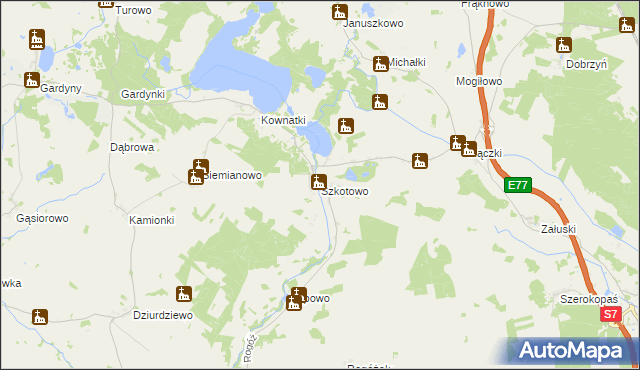 mapa Szkotowo, Szkotowo na mapie Targeo