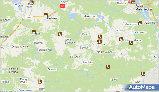 mapa Szkucin, Szkucin na mapie Targeo