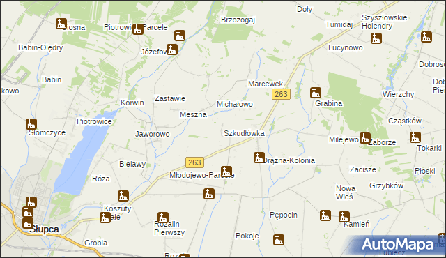 mapa Szkudłówka, Szkudłówka na mapie Targeo