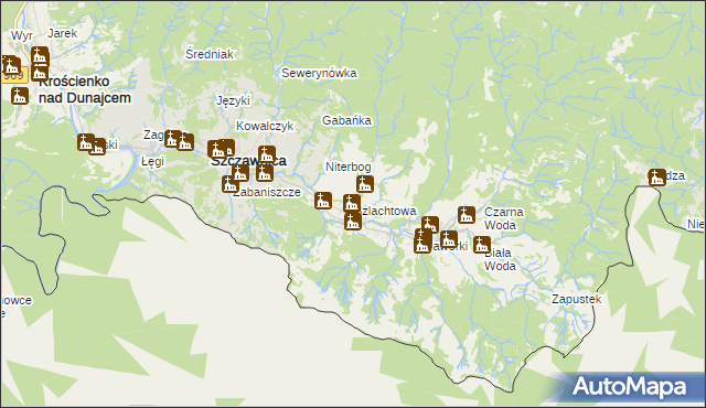 mapa Szlachtowa, Szlachtowa na mapie Targeo