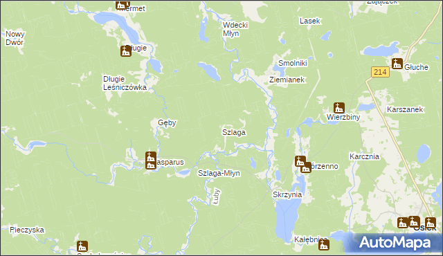 mapa Szlaga, Szlaga na mapie Targeo