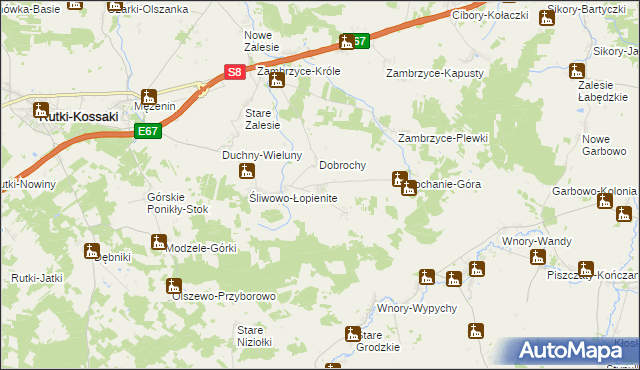 mapa Szlasy-Mieszki, Szlasy-Mieszki na mapie Targeo