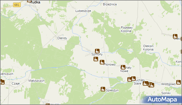 mapa Szmurły, Szmurły na mapie Targeo