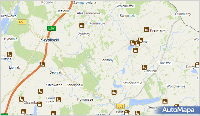 mapa Szołtany, Szołtany na mapie Targeo