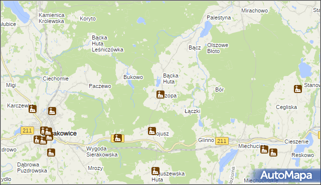 mapa Szopa, Szopa na mapie Targeo