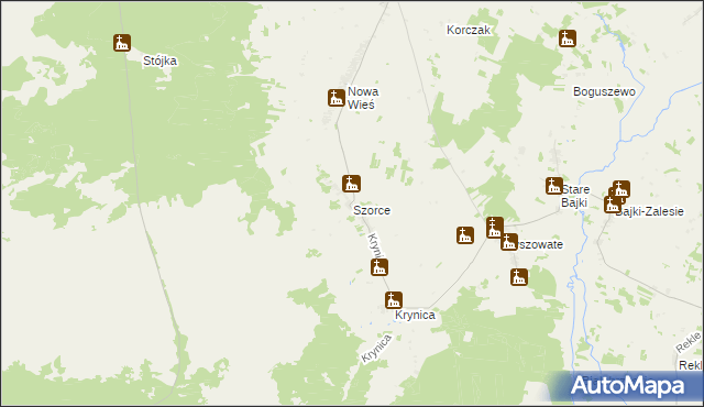 mapa Szorce, Szorce na mapie Targeo