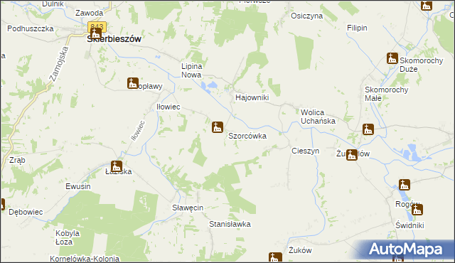 mapa Szorcówka, Szorcówka na mapie Targeo