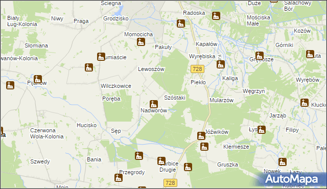 mapa Szóstaki, Szóstaki na mapie Targeo