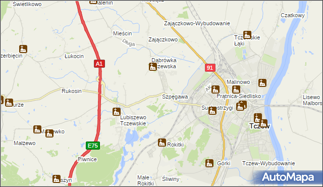 mapa Szpęgawa, Szpęgawa na mapie Targeo