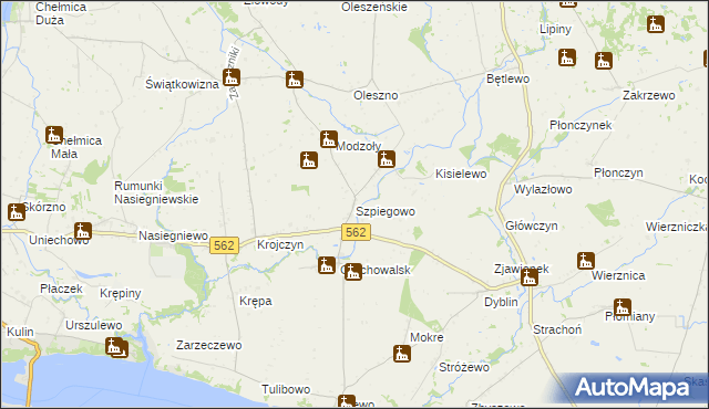 mapa Szpiegowo, Szpiegowo na mapie Targeo