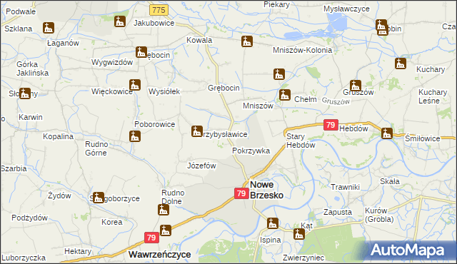 mapa Szpitary, Szpitary na mapie Targeo