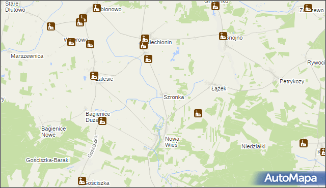 mapa Szronka, Szronka na mapie Targeo
