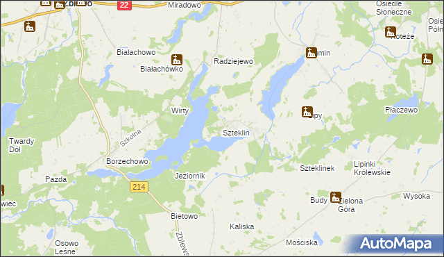 mapa Szteklin, Szteklin na mapie Targeo