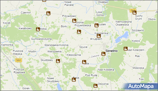 mapa Szucie, Szucie na mapie Targeo