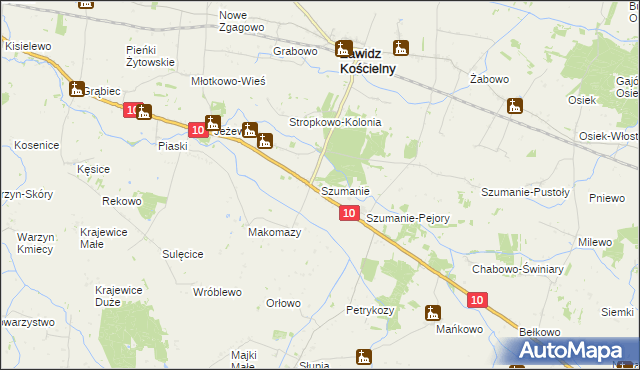 mapa Szumanie, Szumanie na mapie Targeo