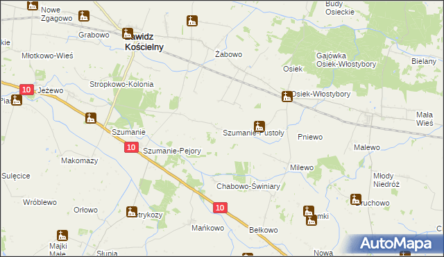 mapa Szumanie-Pustoły, Szumanie-Pustoły na mapie Targeo