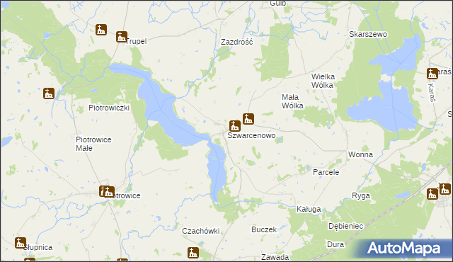 mapa Szwarcenowo, Szwarcenowo na mapie Targeo