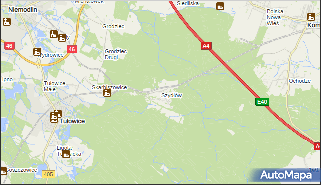 mapa Szydłów gmina Tułowice, Szydłów gmina Tułowice na mapie Targeo