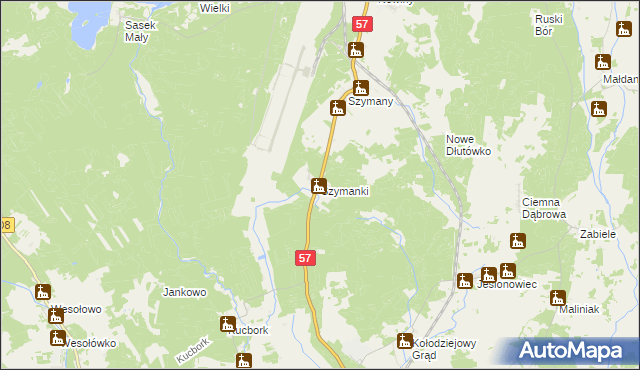 mapa Szymanki, Szymanki na mapie Targeo