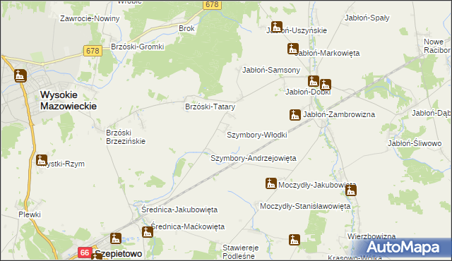 mapa Szymbory-Włodki, Szymbory-Włodki na mapie Targeo