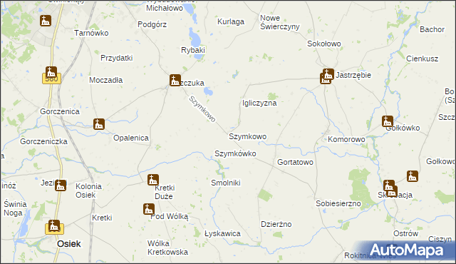 mapa Szymkowo, Szymkowo na mapie Targeo