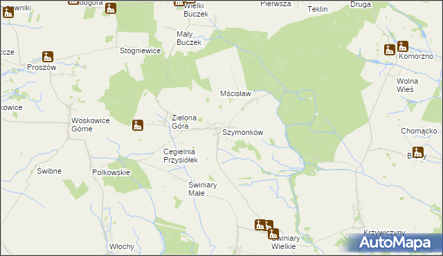 mapa Szymonków, Szymonków na mapie Targeo