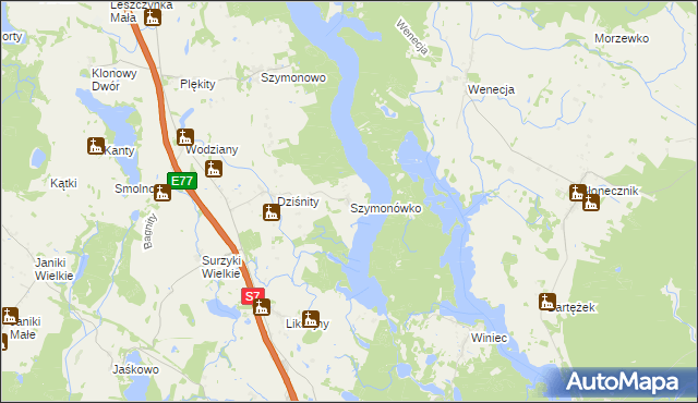 mapa Szymonówko, Szymonówko na mapie Targeo