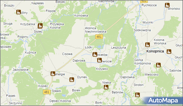 mapa Szynkielów, Szynkielów na mapie Targeo