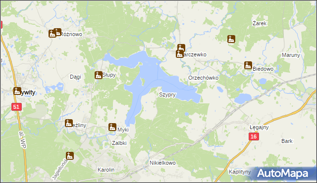mapa Szypry, Szypry na mapie Targeo