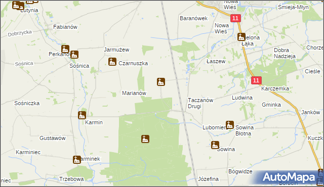 mapa Taczanów Pierwszy, Taczanów Pierwszy na mapie Targeo