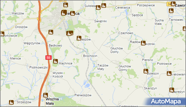 mapa Taczów Wielki, Taczów Wielki na mapie Targeo