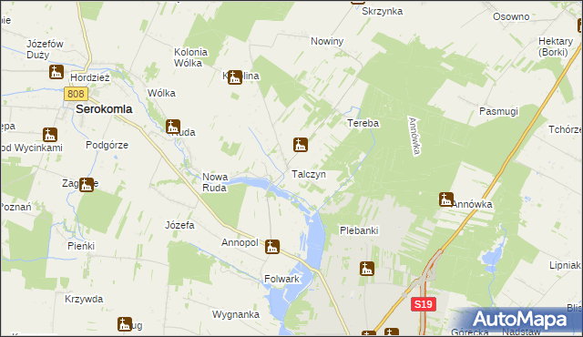 mapa Talczyn, Talczyn na mapie Targeo