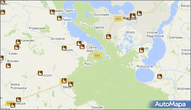 mapa Tama gmina Rajgród, Tama gmina Rajgród na mapie Targeo