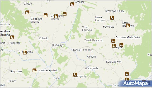 mapa Tańsk-Chorąże, Tańsk-Chorąże na mapie Targeo