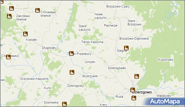 mapa Tańsk-Kiernozy, Tańsk-Kiernozy na mapie Targeo