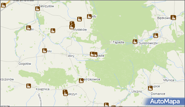 mapa Tąpadła, Tąpadła na mapie Targeo