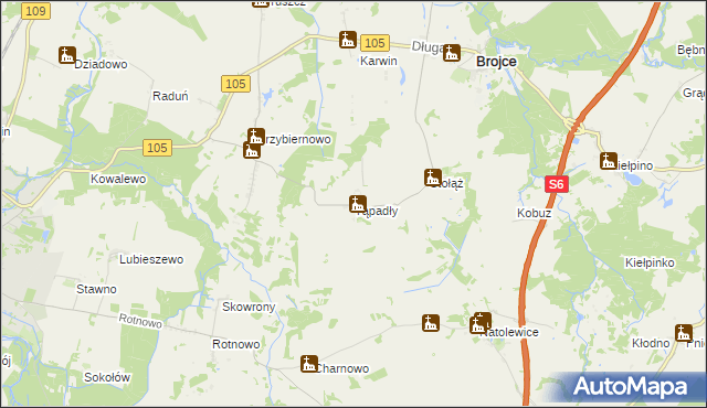 mapa Tąpadły, Tąpadły na mapie Targeo