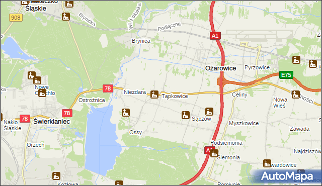 mapa Tąpkowice, Tąpkowice na mapie Targeo