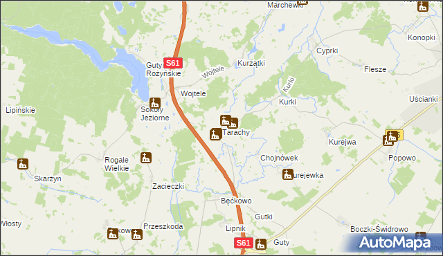 mapa Tarachy, Tarachy na mapie Targeo