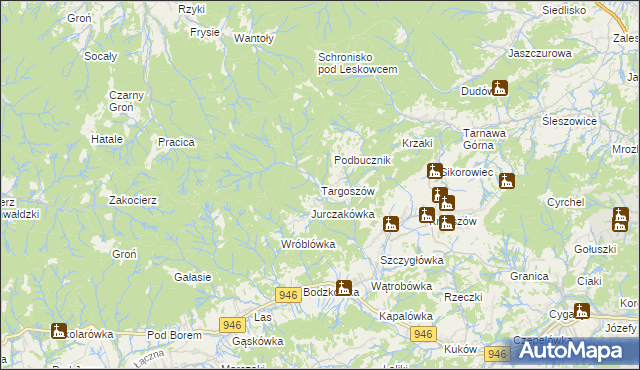 mapa Targoszów, Targoszów na mapie Targeo