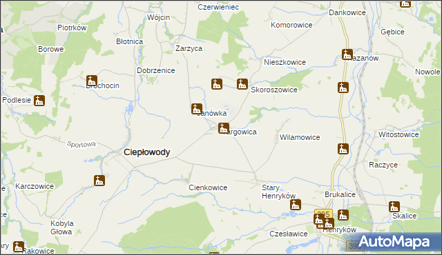 mapa Targowica, Targowica na mapie Targeo