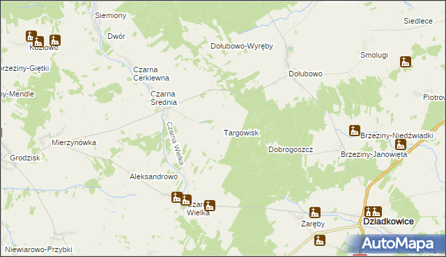 mapa Targowisk, Targowisk na mapie Targeo