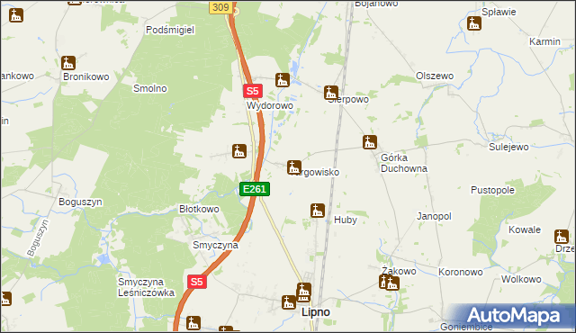 mapa Targowisko gmina Lipno, Targowisko gmina Lipno na mapie Targeo