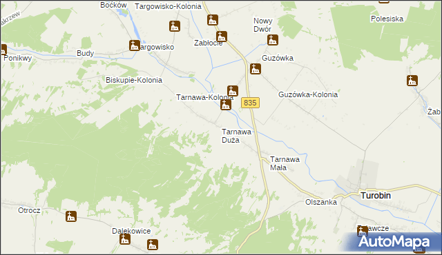mapa Tarnawa Duża, Tarnawa Duża na mapie Targeo