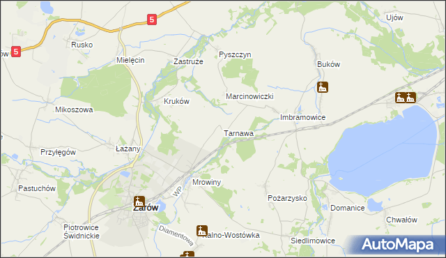 mapa Tarnawa gmina Żarów, Tarnawa gmina Żarów na mapie Targeo