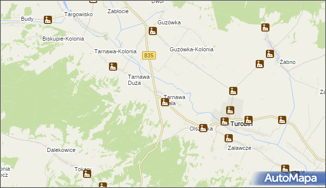 mapa Tarnawa Mała, Tarnawa Mała na mapie Targeo