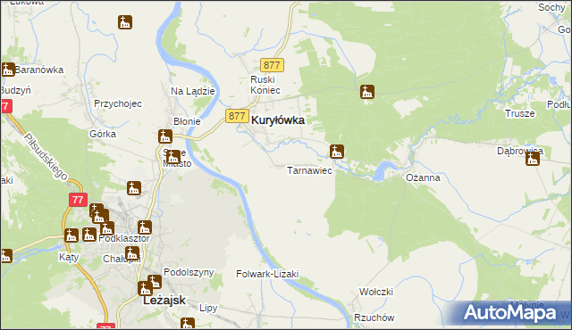 mapa Tarnawiec, Tarnawiec na mapie Targeo