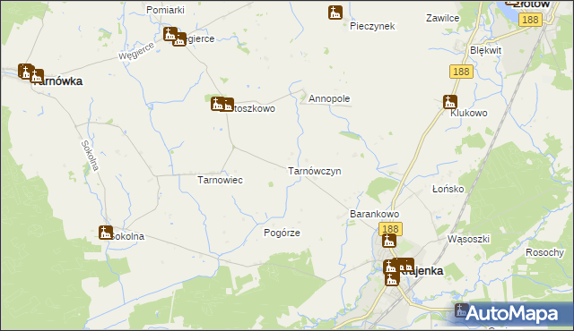 mapa Tarnówczyn, Tarnówczyn na mapie Targeo